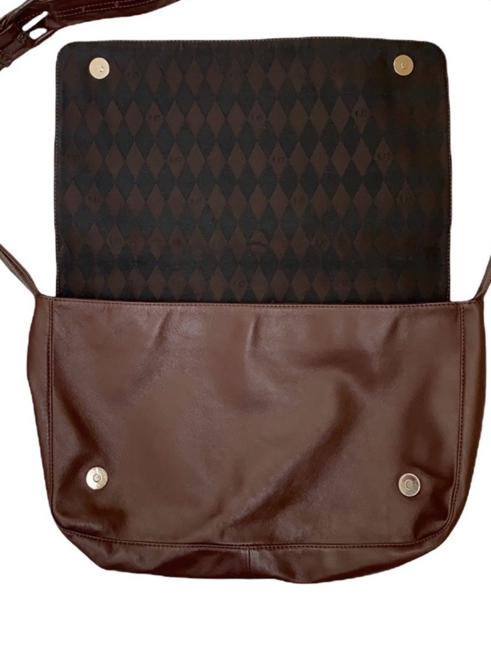 Les Copains Leather Shoulder Bag Made in Italy Vintage Brown Size OS - Picture 4 of 9